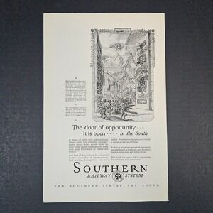 1927 Southern Railway System Railroad Vintage Print Ad Serves The South Travel‎